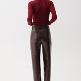 Cassie Super High Rise Straight (Burgundy Crocodile)