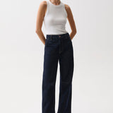 Beau Seamed Crescent Raw Jean (Nightfall)