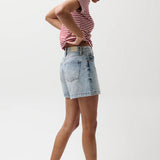 Saige Hi Rise Aline Short (French Riviera)