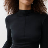 Dara L/S Funnel Neck Top (Noir)