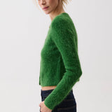 Yara Alpaca Blend Shrunken Cardigan (Vivid Moss)