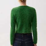 Yara Alpaca Blend Shrunken Cardigan (Vivid Moss)