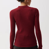 Korey Merino Blend Featherweight Rib Cardigan (Barolo)