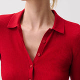 Elise Featherweight Polo Henley (Savvy Red)