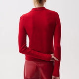 Elise Featherweight Polo Henley (Savvy Red)