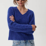 Kit V-Neck Pullover Sweater (Sapphire)