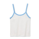 Cherry Sporty Ringer Tank (Bright Ivory/Pacific Blue)