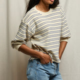 Roxy Stripe Boxy Sweatshirt (Cobalt/Sugar Stripe)