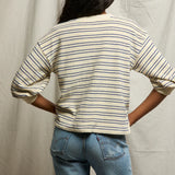 Roxy Stripe Boxy Sweatshirt (Cobalt/Sugar Stripe)