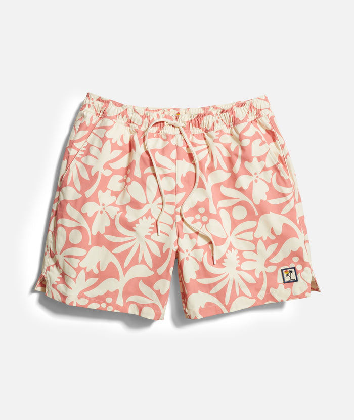 Stretch Swim Trunk 6" (Abstract Coral)