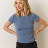 Lexi Rib Sun-In Crew Tee (Graphite)