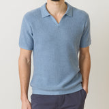 Conrad Sweater Polo (Washed Indigo)