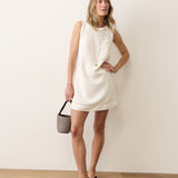 Cora Linen Mini Dress (Antique White)