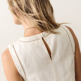Cora Linen Mini Dress (Antique White)