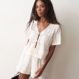 Marella Embroidered Top (Antique White)