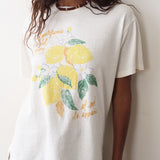 Oversized Hemp Graphic Tee (Antique White)