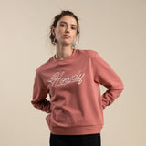 Howdy Drop Shoulder Sweatshirt (Dusty Mauve)