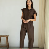 Cedar Organic Cotton Poplin Trouser (Cacao)