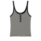The Henley Slim Tank (Black & Cream)