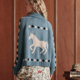 The Stable Lodge Cardigan (Blue Bell)