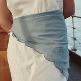 The Scalloped Bandana (Faded Indigo)