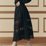 The Rosette Crochet Canary  Skirt (Black)