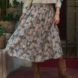 The Canary Skirt (Indigo Floral)