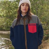 The Print Mix Plush Terrain Full Zip (Mini Frosted Daisy & Navy)