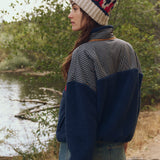 The Print Mix Plush Terrain Full Zip (Mini Frosted Daisy & Navy)