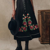 The Heirloom Rose Highland Skirt (Black)