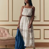 The Rosette Crochet Dress (Cream)