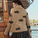 The Swimming Fish Lodge Cardigan (Natural)