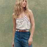The Beaded Slim Tank (Washed White)