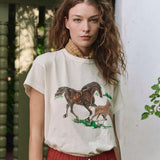 The Boxy Crew Running Horses (Wash White)