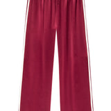 The Silk Stripe Crop Pant (Oxblood)