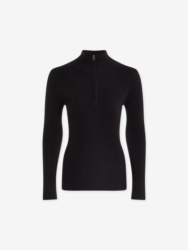 Demi 2.0 Half Zip Knit (Black)