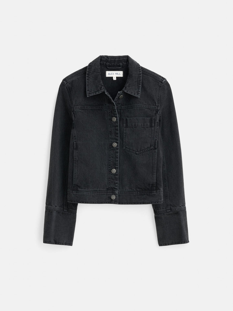 Betty Cropped Jacket (Black Denim)