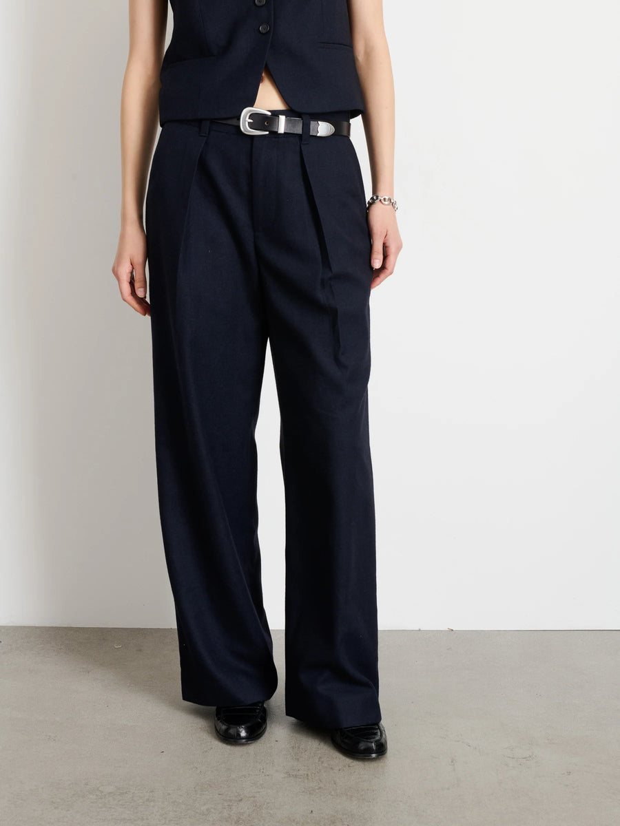 Soho Trouser in Wool (Navy)