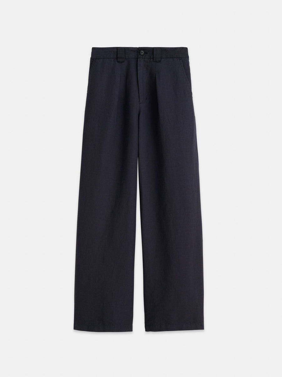 Madeline Pleat Twill Trouser (Washed Black)
