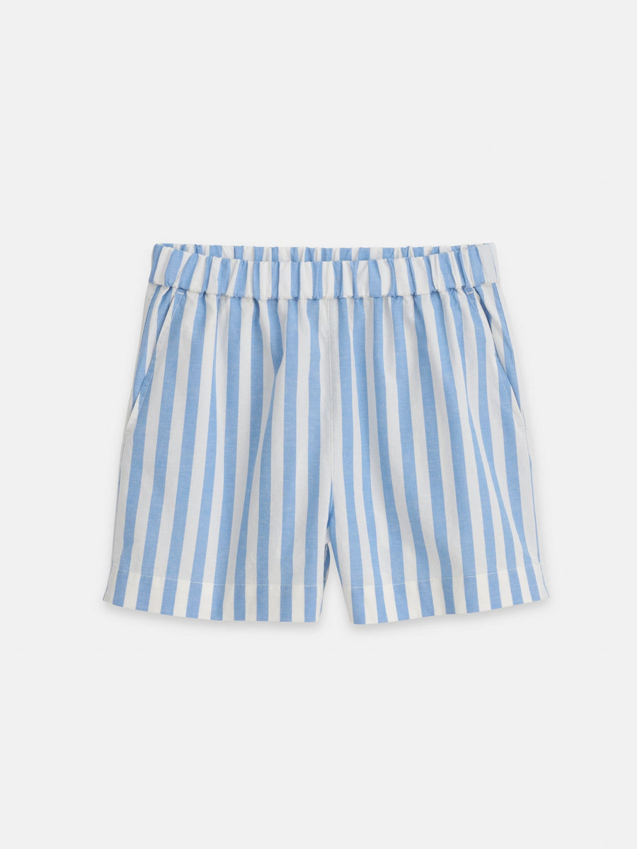 Poolside Shorts in Positano Stripe (Blue/Off White)