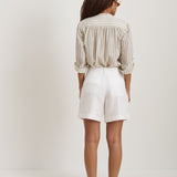 Ali Top in Cotton Stripe (Natural Blue)