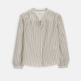 Ali Top in Cotton Stripe (Natural Blue)