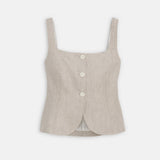 Luna Vest in Flax Linen