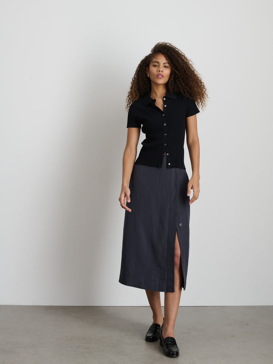 Agnes Skirt in Twill (Washed Black)