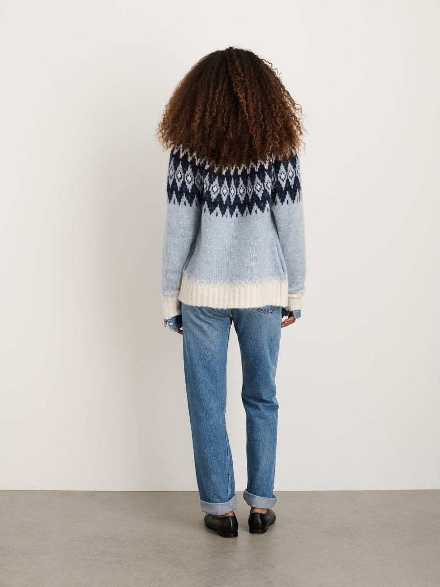 Ashwood Fair Isle Cardigan (Frosty Blue Combo)