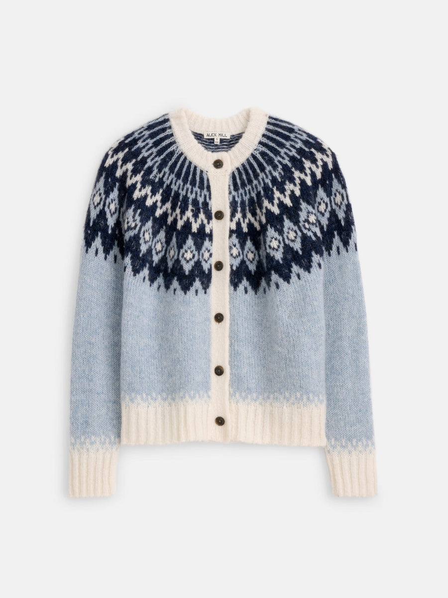 Ashwood Fair Isle Cardigan (Frosty Blue Combo)