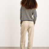 Taylor Cardigan in Stripe Cotton Cashmere Blend (Navy/Ivory)