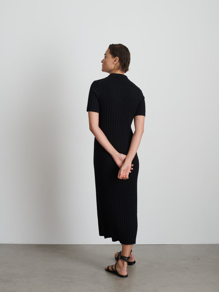 Alice Ribbed Sweater Dress (Black)