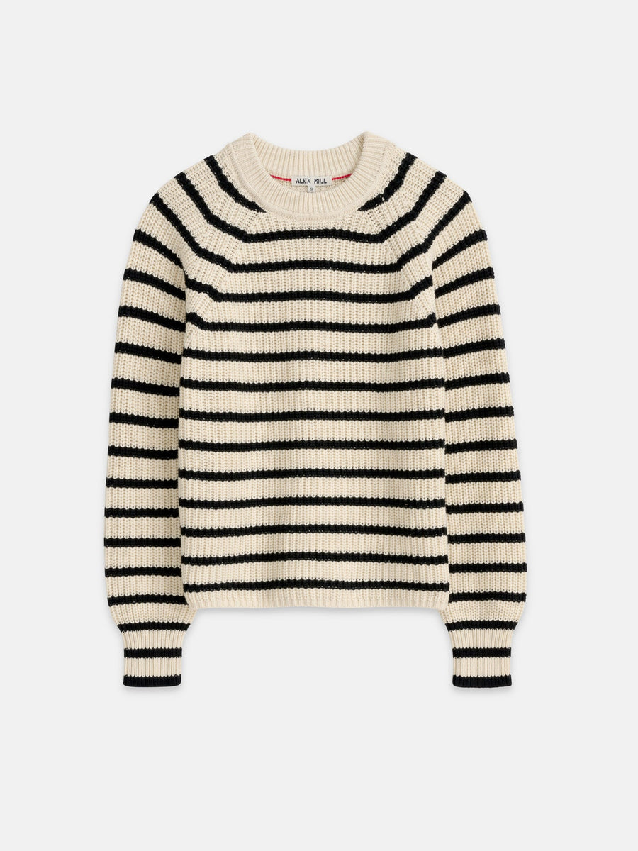 Amalie Pullover Sweater In Stripe (Ivory/Black)