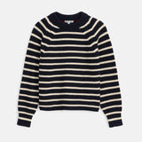 Amalie Pullover Sweater in Stripe (Navy/White)